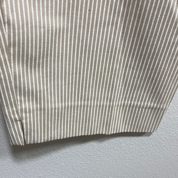 Calvin Klein NWT Tan Pinstripe Cropped Pants Size 12 with Belt - Picture 9 of 14
